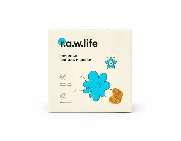 R.A.W. LIFE Печенье ваниль и злаки 80 гр.