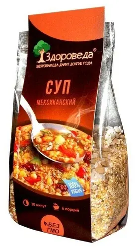 Суп мексиканский с рисом   и кукурузой "Здороведа" 250 гр.