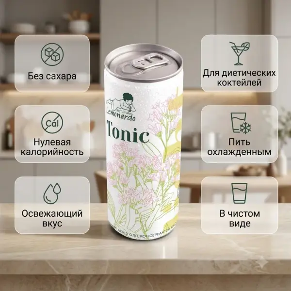 Қантсыз Лимонад Тоник Light 330мл.