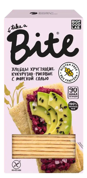 Bite Хлебцы хрустящие кукурузно-рисовые с морской солью 150гр.