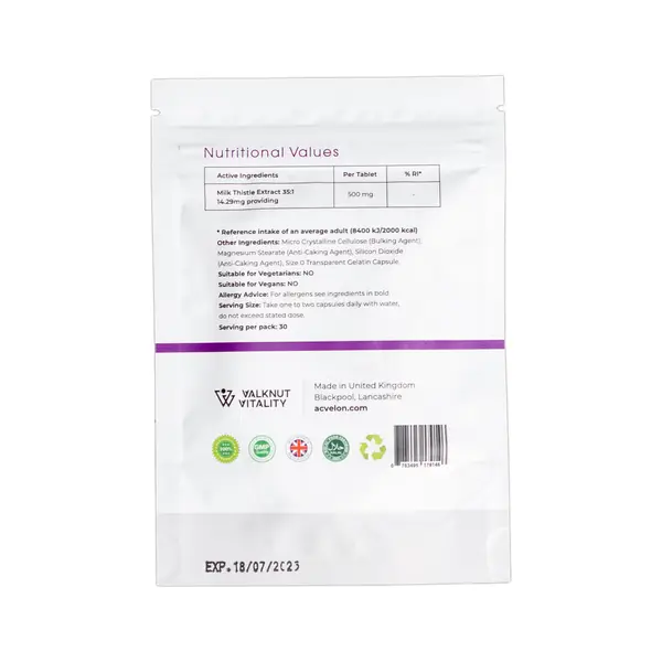 Acvelon Milk Thistle Silymarin (для восстановления печени) 30 шт.