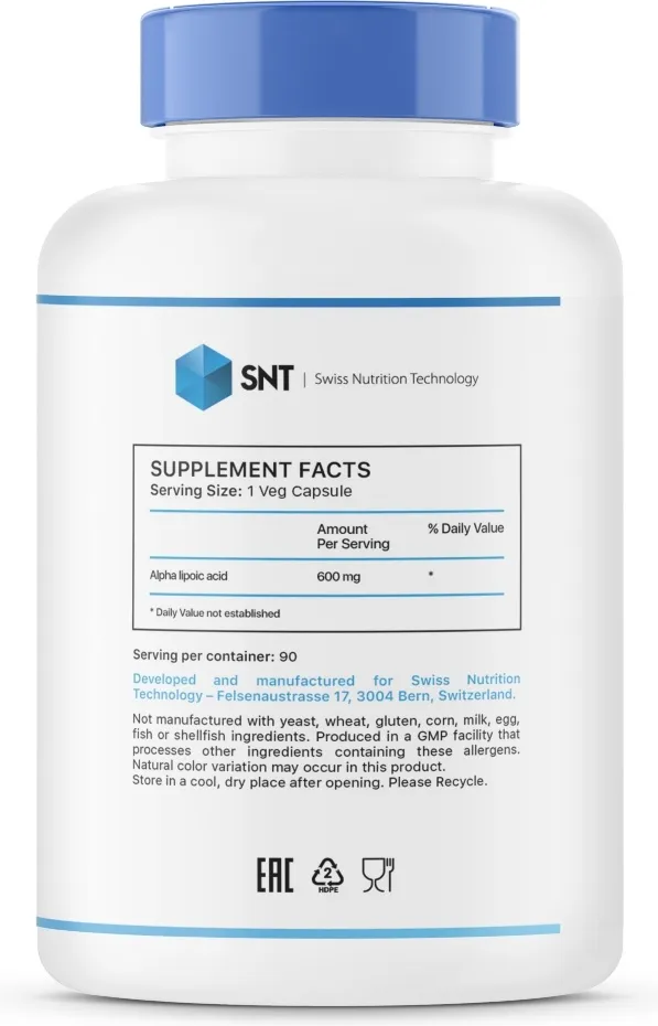 SNT Alfa Lipoic Acid 600mg. 90 veg.caps.