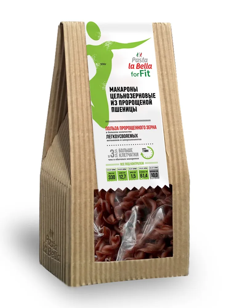 Pasta la Bella for Fit Макароны цельнозерновые из пророщенной пшеницы 300 гр.
