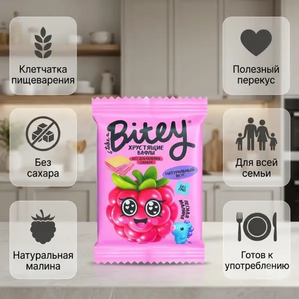 Bitey Орман таңқурайы қосылған вафлиі 35гр