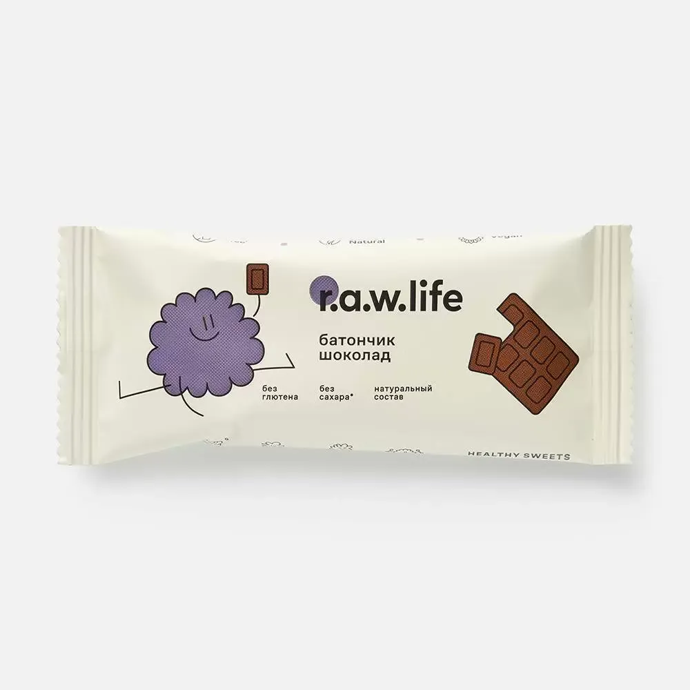 R.A.W. LIFE KIDS батончик фруктово-злаковый "Шоколад" 35 гр. (без сахара и глютена)