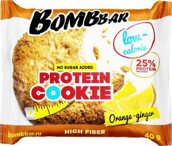 Bombbar Печенье протеиновое АПЕЛЬСИН-ИМБИРЬ 40гр.