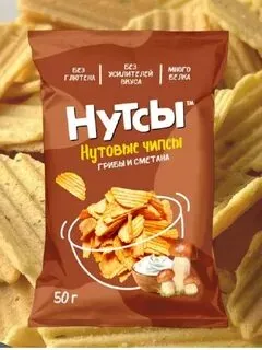 Don Shelldon НУТСЫ Саңырауқұлақтар және қаймақ дәмі бар ноқат чипсылары 50 гр
