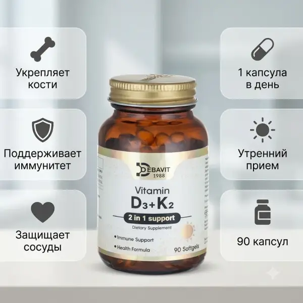 Debavit D3+K2 4500 IU, 90 кап.