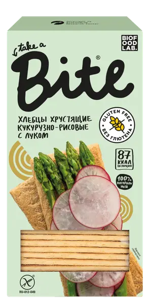 Bite Хлебцы хрустящие кукурузно-рисовые с луком 150гр.