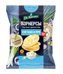 Чипсы цельнозер. кукуруз-рисов. со сметаной и зеленым луком 50гр.