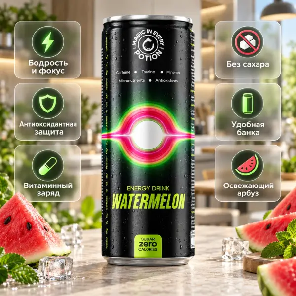 POTION Super Energy Арбуз  ж/б 330 мл.