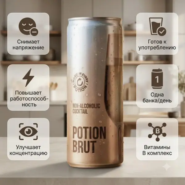 POTION Брют газдалған сусыны т/б 330 мл