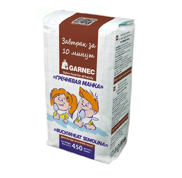 Гарнец Гречневая манка без глютена 450гр.