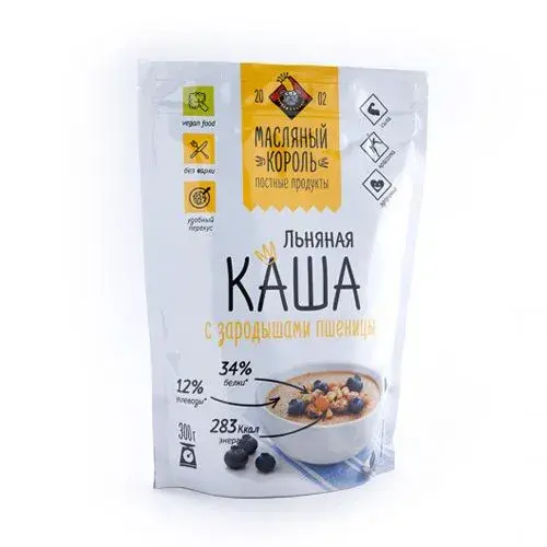 Масляный Король Каша льняная c зародышами пшеницы 300гр.