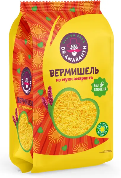 DR.AMARANTH Макароны из муки амаранта без глютена Вермишель 250гр.