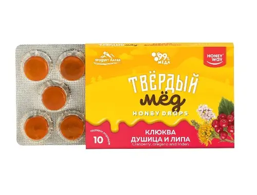 HoneyWay Карамель медовая Клюква, душица и липа 30 гр.