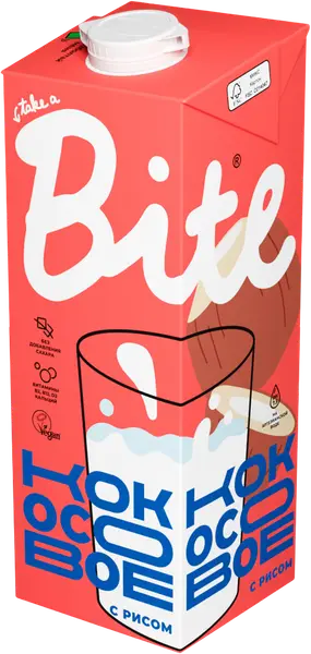 Bite Молоко растительное "Рисовое с кокосом" 1л