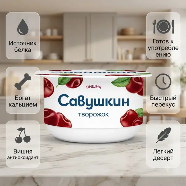 Савушкин продукт 'Шие' десертті сүзбе пастасы 120гр.