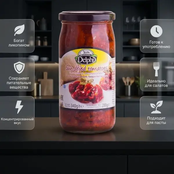 DELPHI Томаты сушённые в масле 340гр