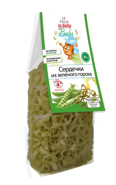 Pasta la Bella Baby Сердечки из гороха 250 гр.