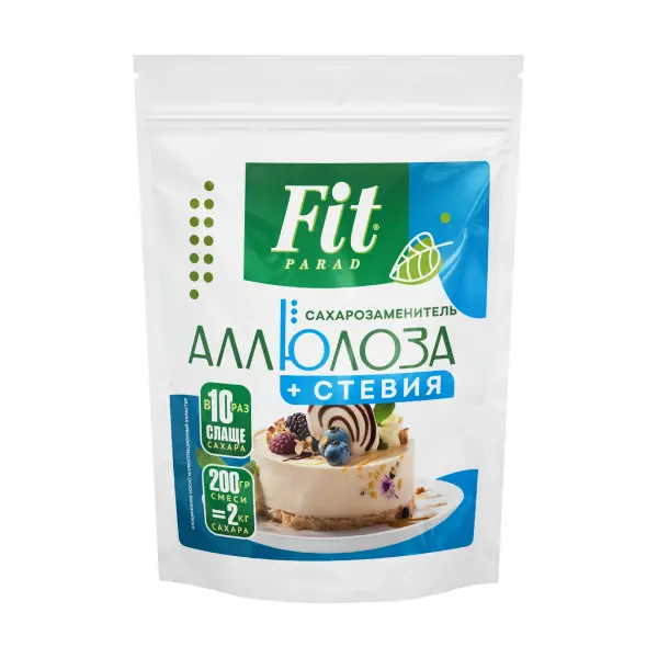 Fit Parad сахарозаменитель Аллюлоза со стевией 200 гр.