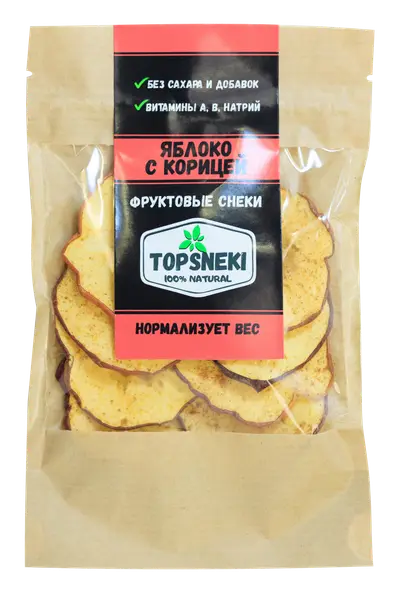 TOPSNEKI Снеки Яблоко с корицей 30гр.