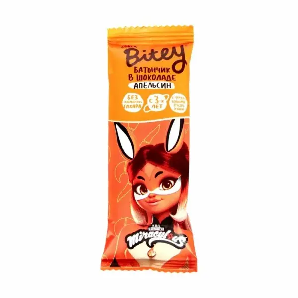 Bitey Батончики в шоколаде с кусочками фруктов "Апельсин" 35 гр.
