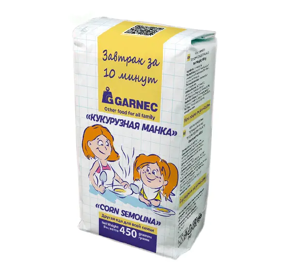 Гарнец Кукурузная манка без глютена 450гр.