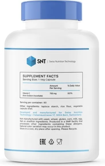 SNT Sodium Ascorbate 750 mg (Витамин C) 90 капсул