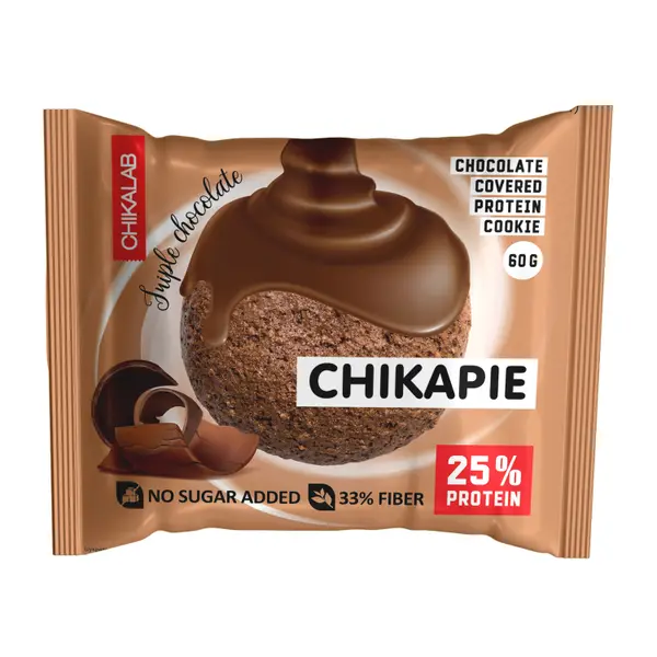 CHIKALAB Печенье глазированное с начинкой Тройной шоколад 60 гр.