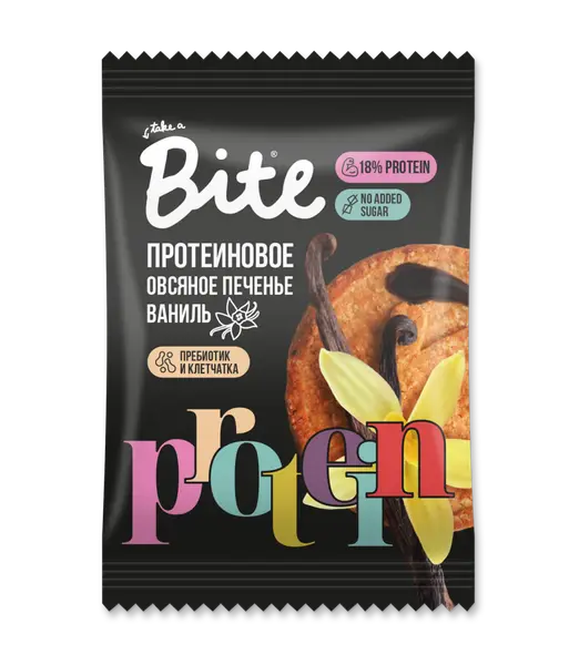 Bite Крекеры овсяные протеиновые с ванилью 69 гр.