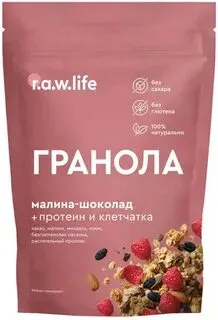 R.A.W. LIFE Гранола протеиновая Малина-Шоколад 220 гр