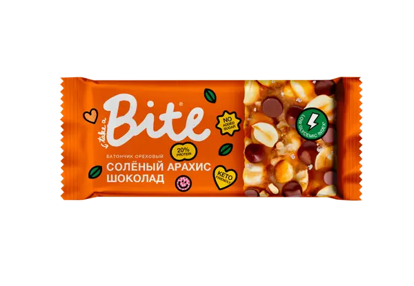 Bite Козинаки ореховые "Солёный арахис-Шоколад" 30 гр.