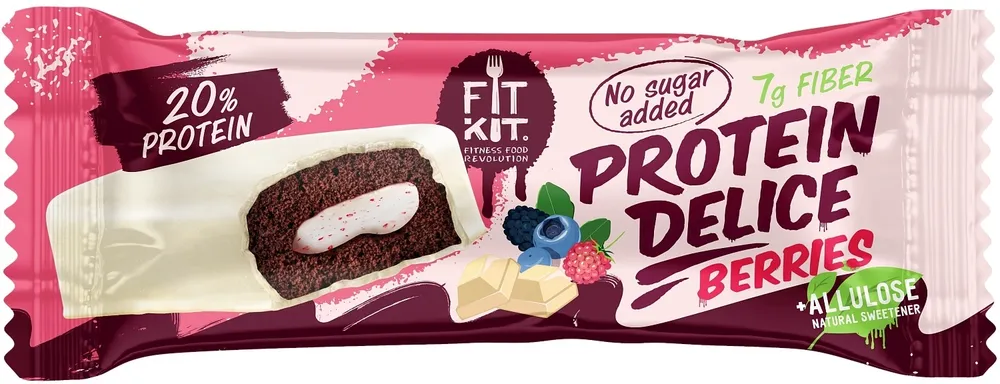 Fit Kit Protein протеиновое пирожное DELICE ЛЕСНЫЕ ЯГОДЫ 60 гр