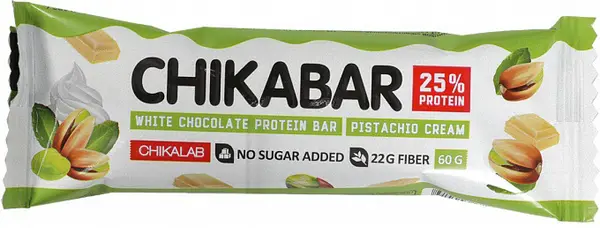CHIKALAB Батончик глазированный ФИСТАШКОВЫЙ КРЕМ с начинкой 60гр