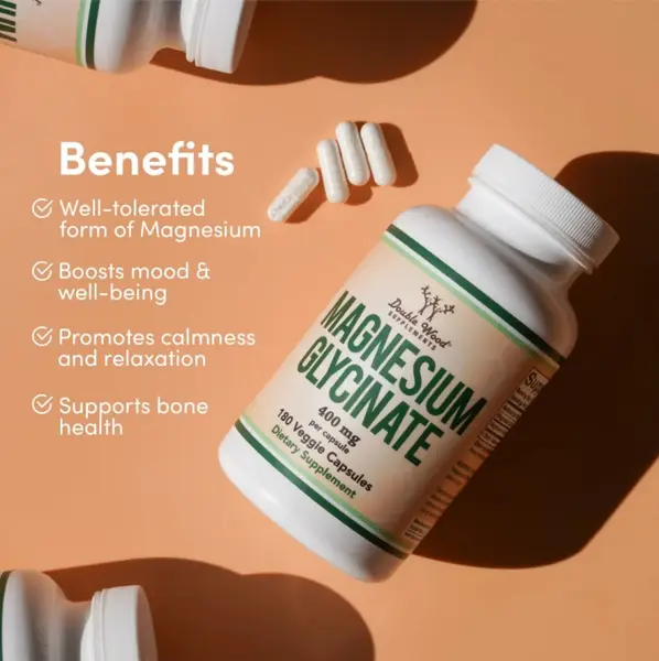 Double Wood Supplements Magnesium Glycinate глицинат магния180 капсул.