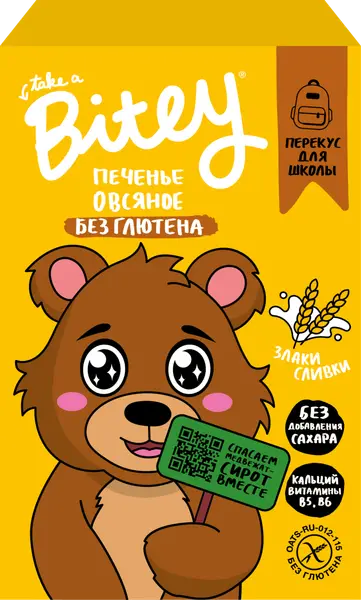 Bitey Печенье овсяное со вкусом Злаки и сливки 60 гр.