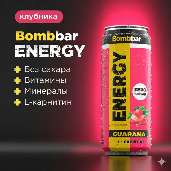 BOMBBAR L-Карнитин напиток Клубника-земляника 500мл