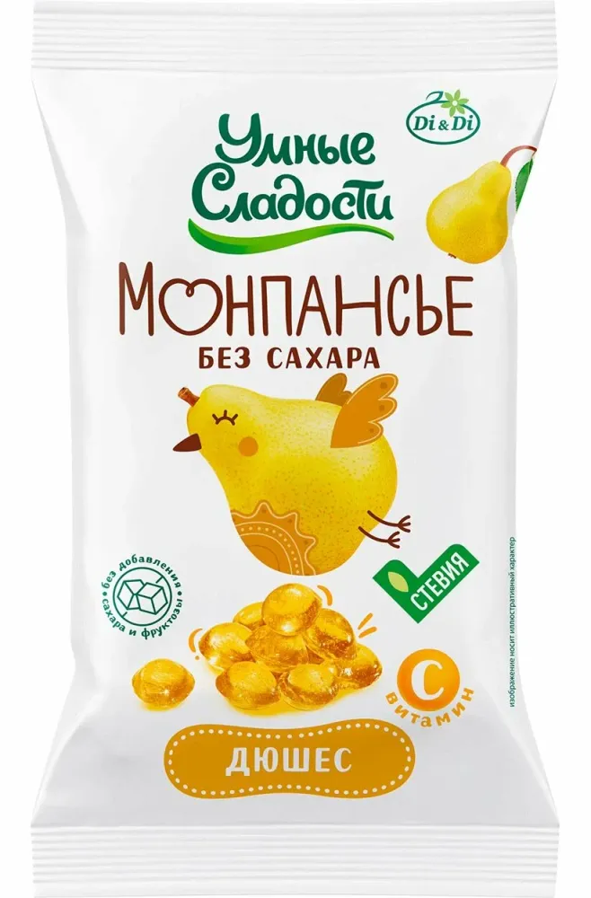 Қантсыз леденцы "Умные Сладости" Дюшес витамин C-пен 55 г