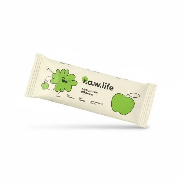 R.A.W. LIFE KIDS "Алма" жеміс-дәнді батоны 25 гр (балаларға арналған қантсыз және глютенсіз жеміс-дәнді батондар)