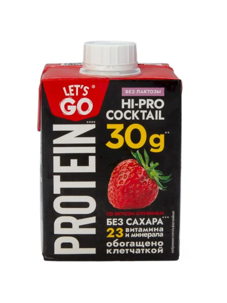 Let's Go Коктейль молочный безалкогольный Клубника 500 мл.