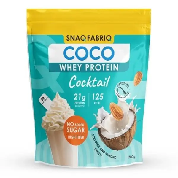 SNAQ FABRIQ Протеиновый коктейль Кокосово-миндальный десерт 700 гр.