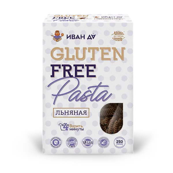 Иван Да Паста безглютеновая льняная 250гр