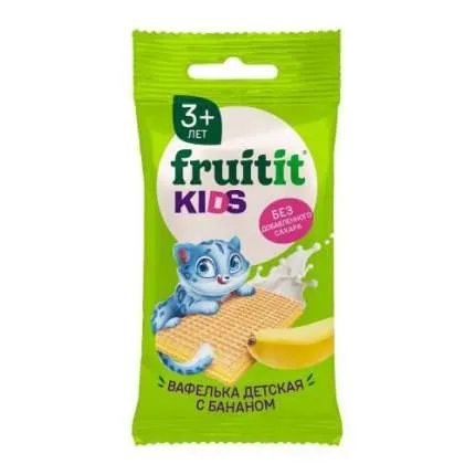 Fruit it kids Банан вафлилері 20 гр. * 30 дана