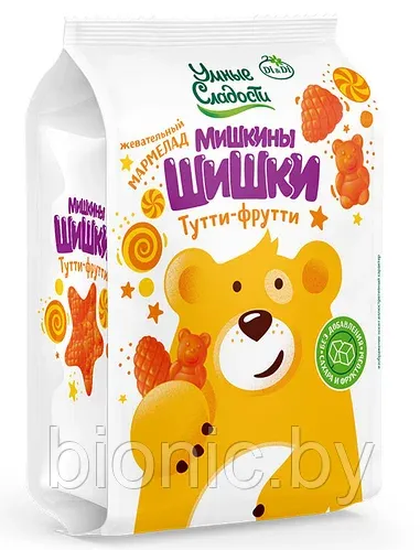 Мармелад «Умные сладости» Мишкины шишки со вкусом тутти-фрутти 150гр.