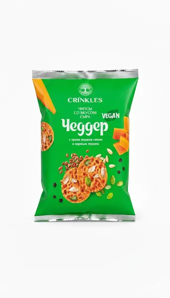 Crinkles Чипсы "Чеддер" с тремя видами семян и чёрным перцем 40гр.