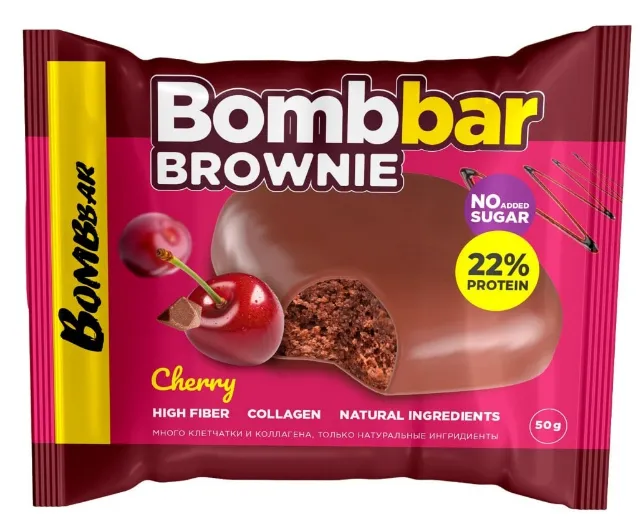 BOMBBAR Печенье глазированное Брауни "Вишнёвое" 50гр.