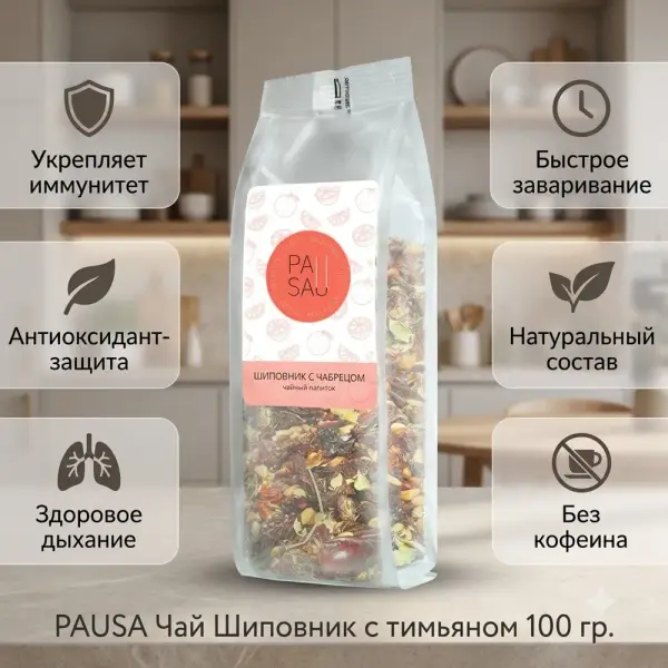 PAUSA Итмұрын және тасшөп қосылған шай 100 гр.