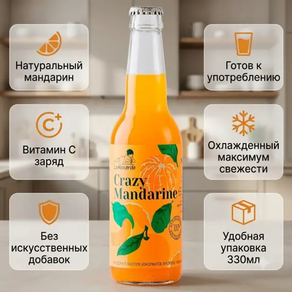 Lemonardo "Мандарин" лимонады 330мл.