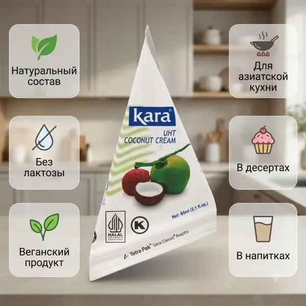 KARA Кокос кілегейі Тетра Пак 24% 65 мл.